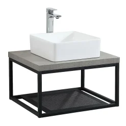 Plan de toilette suspendu WILL -Ep. 3,8cm L60cm + structure métal