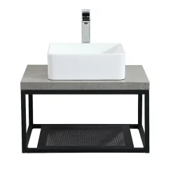 Plan de toilette suspendu WILL -Ep. 3,8cm L60cm + structure métal