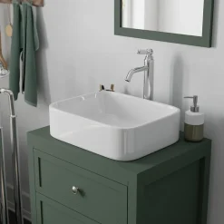 Plan de toilette vert mat L.60,4 x l.45,2 x ép.2,8 cm, GoodHome Perma