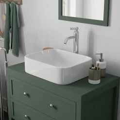 Plan de toilette vert mat L.80,4 x l.45,2 x ép.2,8 cm, GoodHome Perma