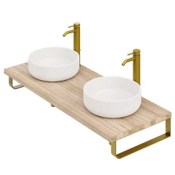 Plan de toilette 121x49x3 cm T-BATH hydrofuge placage orme naturel
