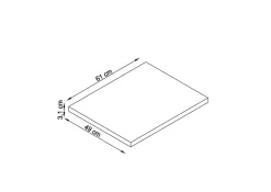 Plan de toilette 61x49x3 cm T-BATH hydrofuge placage frêne naturel