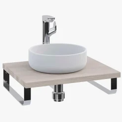 Plan de toilette 61x49x3 cm T-BATH hydrofuge placage frêne naturel