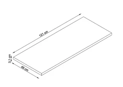Plan de toilette 121x49x3 cm T-BATH hydrofuge placage chêne naturel