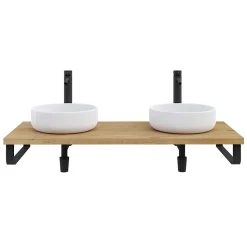 Plan de toilette 121x49x3 cm T-BATH hydrofuge placage chêne naturel
