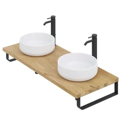 Plan de toilette 121x49x3 cm T-BATH hydrofuge placage chêne naturel