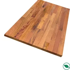 Plan de travail acajou massif huilé lamellé collé abouté 2000 x 650 x 26 mm