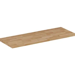 Plan de travail en bois chêne massif naturel 120 cm pour meuble de salle de bain