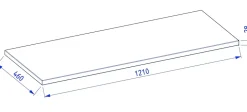 Plan de travail en bois chêne massif naturel 120 cm pour meuble de salle de bain