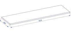 Plan de travail en bois chêne massif naturel 160 cm pour meuble de salle de bain