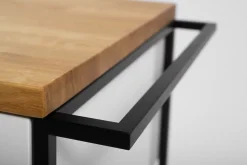 Plan de travail en bois chêne massif naturel 160 cm pour meuble de salle de bain