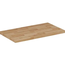 Plan de travail en bois chêne massif naturel 80 cm pour meuble de salle de bain