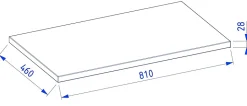 Plan de travail en bois chêne massif naturel 80 cm pour meuble de salle de bain