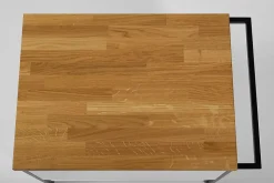 Plan de travail en bois chêne massif naturel 80 cm pour meuble de salle de bain