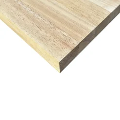 Plan de travail Hévéa Massif Lamellé Collé Abouté, L.250 cm x l.65 cm, Ep.36 mm