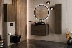 Plan de travail pour meuble de salle de bain TERRA VILLA coloris noyer foncé 60 cm