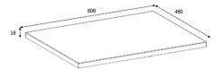Plan de travail pour meuble de salle de bain VENA FLOW noir mat 80 cm