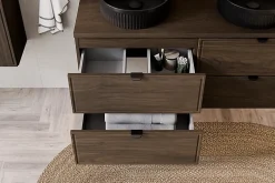 Plan de travail pour meuble de salle de bain TERRA VILLA coloris noyer foncé 120 cm