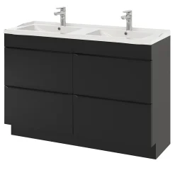 Plan double vasque blanc en céramique l.120 cm GoodHome Lana