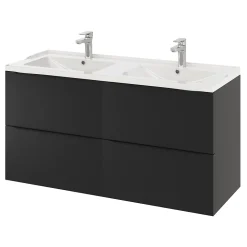 Plan double vasque blanc en céramique l.120 cm GoodHome Lana