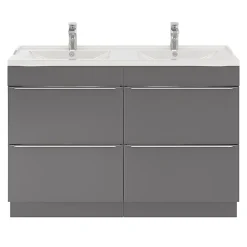 Plan double vasque blanc en céramique l.120 cm GoodHome Lana