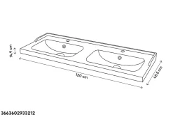 Plan double vasque blanc en céramique l.120 cm GoodHome Lana