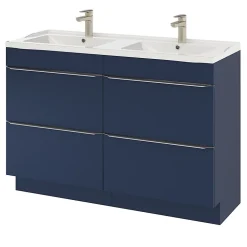 Plan double vasque blanc en céramique l.120 cm GoodHome Lana
