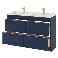 Plan double vasque blanc en céramique l.120 cm GoodHome Lana