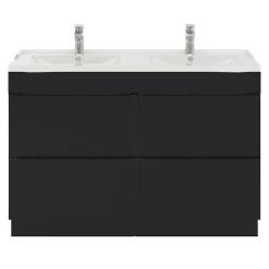 Plan double vasque blanc en céramique l.120 cm GoodHome Lana