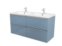 Plan double vasque blanc en céramique l.120 cm GoodHome Nira