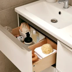 Plan double vasque blanc en céramique l.120 cm GoodHome Nira
