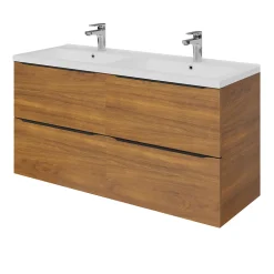 Plan double vasque blanc en céramique l.120 cm GoodHome Nira
