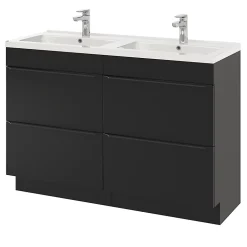 Plan double vasque blanc en céramique l.120 cm GoodHome Nira