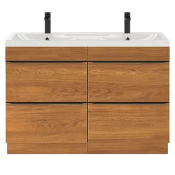 Plan double vasque en résine blanc GoodHome Mila 120 cm