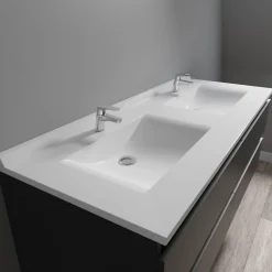 Plan double vasque en résine de synthèse RESIPLAN - 140 cm