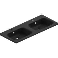 Plan double vasque noir en résine l.120 cm, Pura+