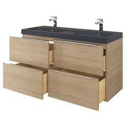 Plan double vasque noir GoodHome Mila 120 cm