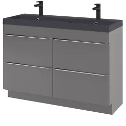 Plan double vasque noir GoodHome Mila 120 cm