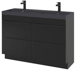 Plan double vasque noir GoodHome Mila 120 cm