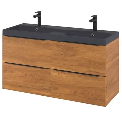 Plan double vasque noir GoodHome Mila 120 cm