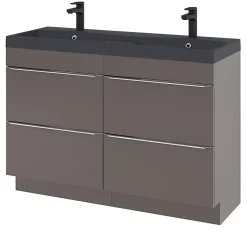 Plan double vasque noir GoodHome Mila 120 cm