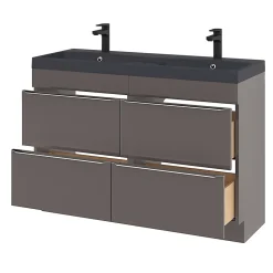 Plan double vasque noir GoodHome Mila 120 cm