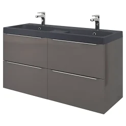 Plan double vasque noir GoodHome Mila 120 cm