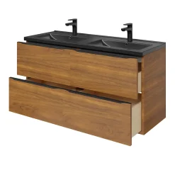 Plan double vasque noir GoodHome Nira 120 cm