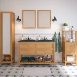 Plan double vasque noir GoodHome Nira 120 cm