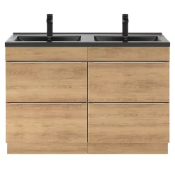 Plan double vasque noir GoodHome Nira 120 cm