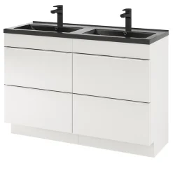 Plan double vasque noir GoodHome Nira 120 cm