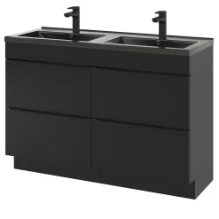 Plan double vasque noir GoodHome Nira 120 cm