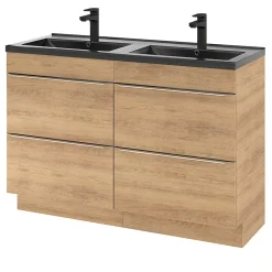 Plan double vasque noir GoodHome Nira 120 cm