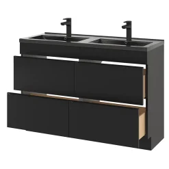 Plan double vasque noir GoodHome Nira 120 cm